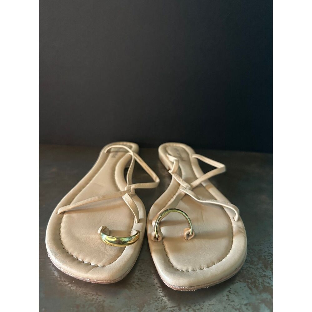 Jeffrey Campbell Slide Sandals 9 Flat Thong Minimalist Casual Nude Tan Pacifico - Picture 3 of 9